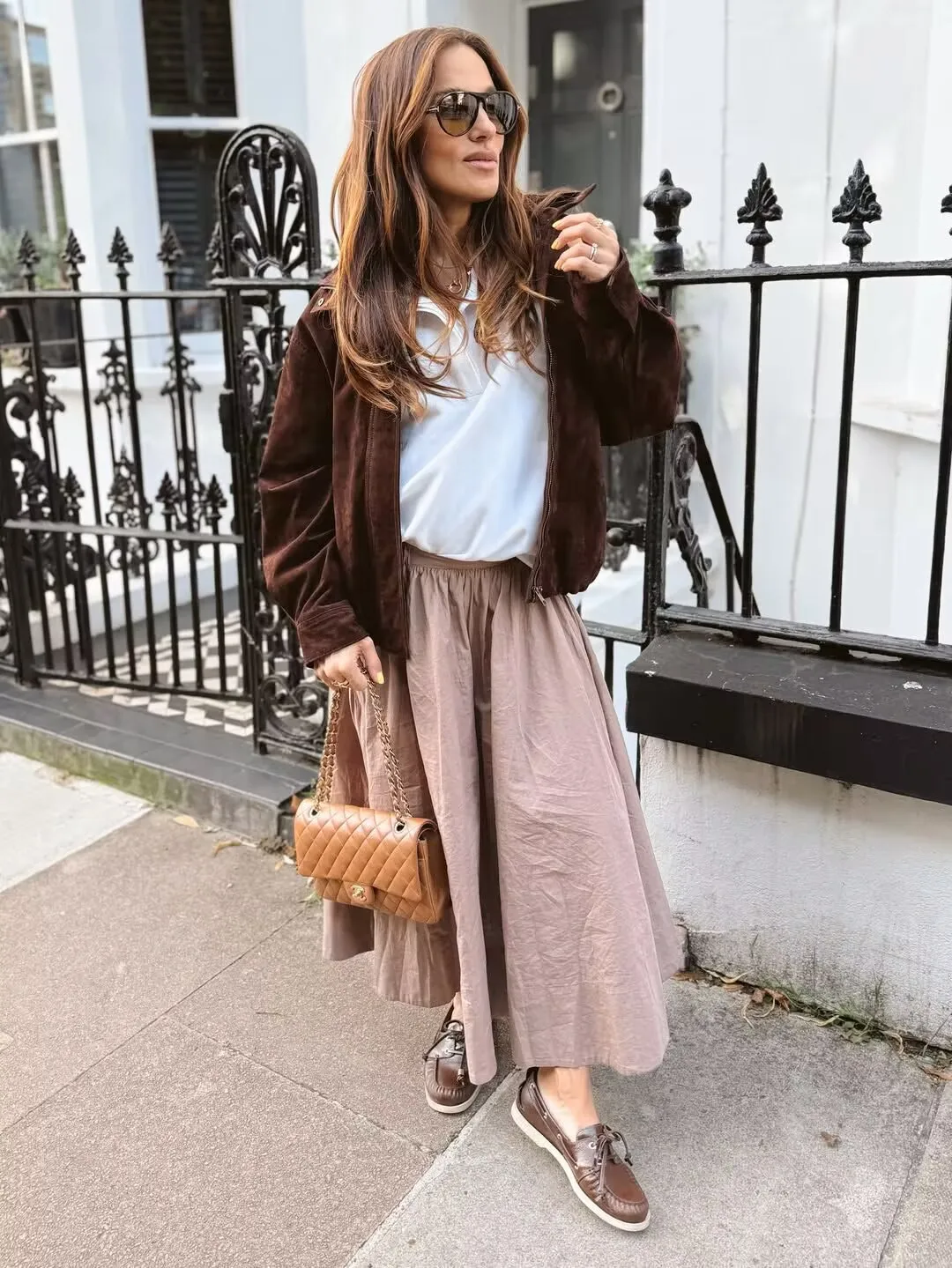 YENKYE Brown Faux Suede Leather Jacket For Women Autumn Winter Warm Loose Coat Long Sleeve Lapel Collar Vintage Outerwear
