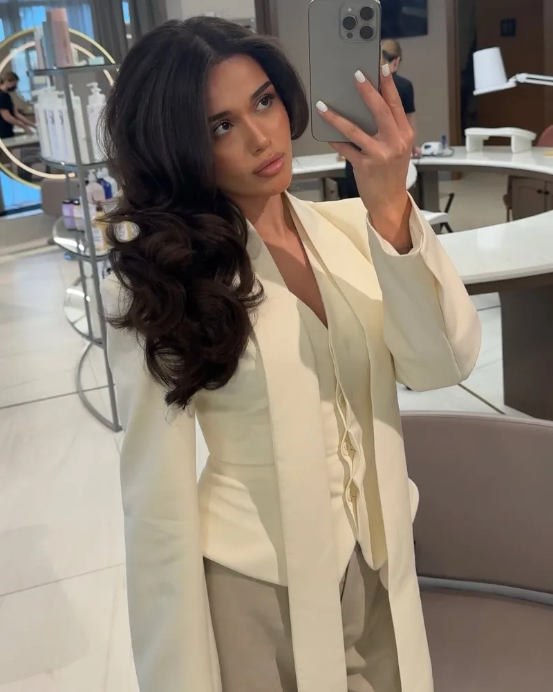 Trendix Women Elegant Striped Blazer Top Fashion Scarf Lace Up Patchwork Blazers Female Street Casual Commuting Jackets Coats