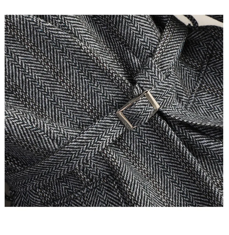 Small Fragrant Style Wool Woolen Blazer Women Autumn Winter Jacket New Striped Suit Top Winter Thicken Coat Lady Office Blazers