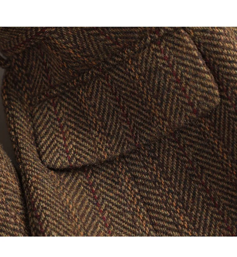 Small Fragrant Style Wool Woolen Blazer Women Autumn Winter Jacket New Striped Suit Top Winter Thicken Coat Lady Office Blazers