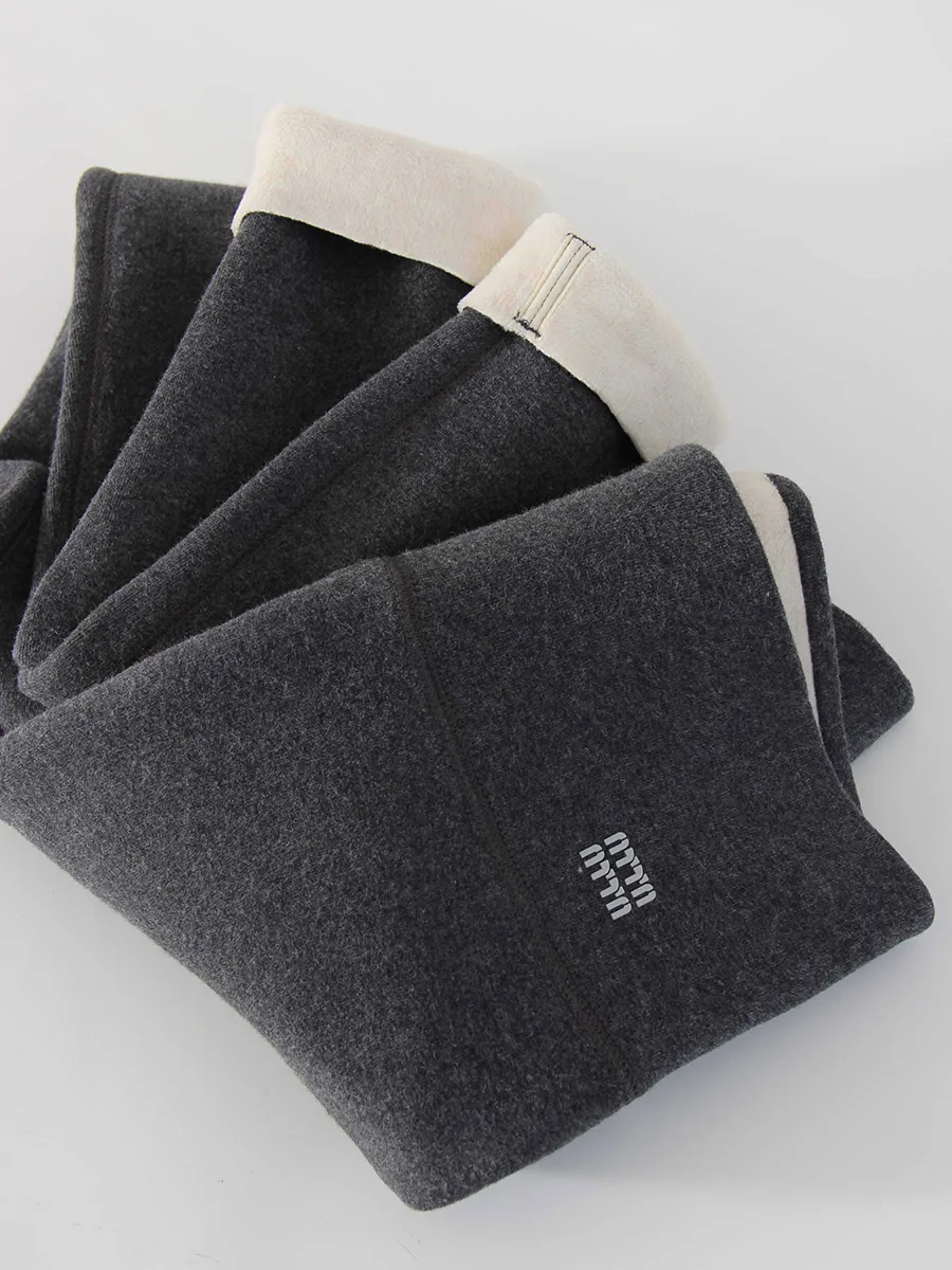 Streamgirl Thick Fleece Leggings Women Winter High Waist Black Outwear Women Warm Thick Velvet Leggings For Winter Gray Pants