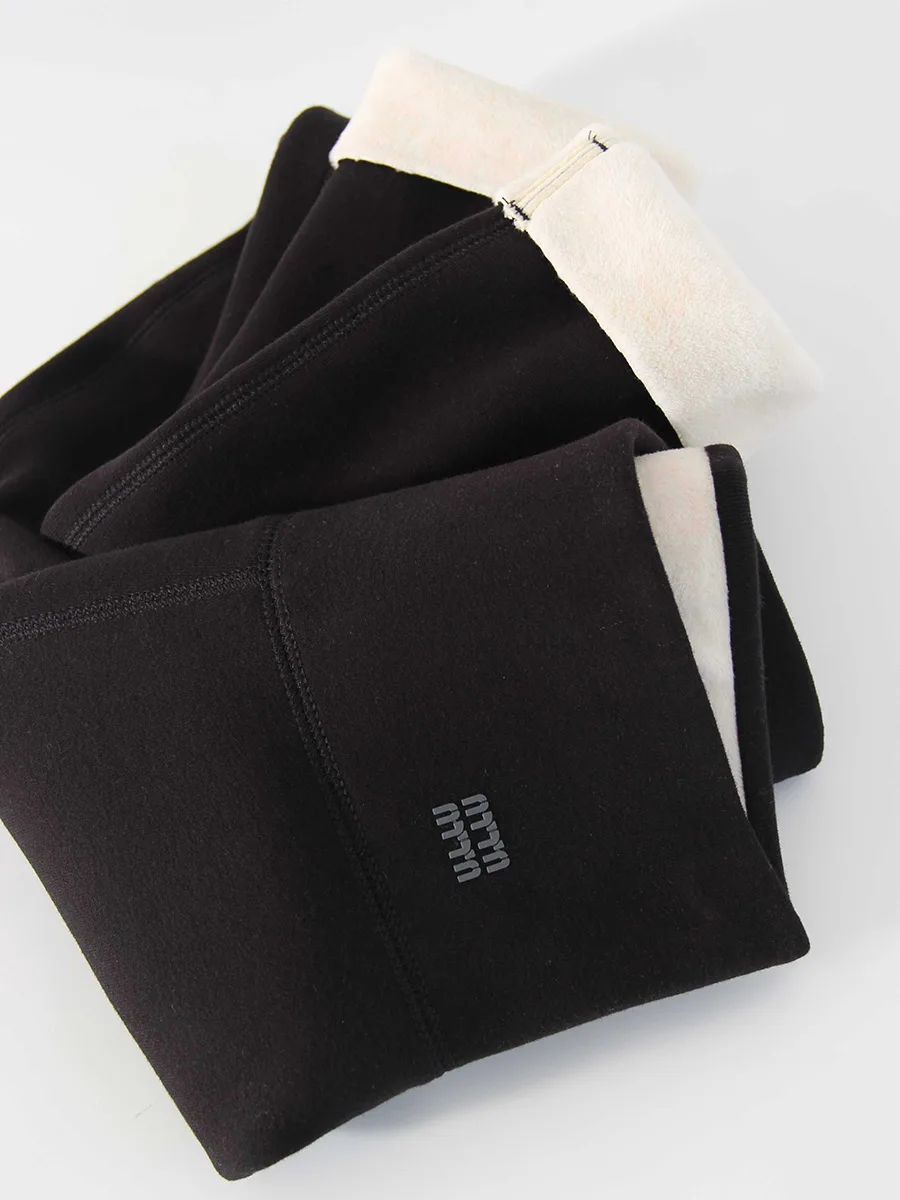 Streamgirl Thick Fleece Leggings Women Winter High Waist Black Outwear Women Warm Thick Velvet Leggings For Winter Gray Pants