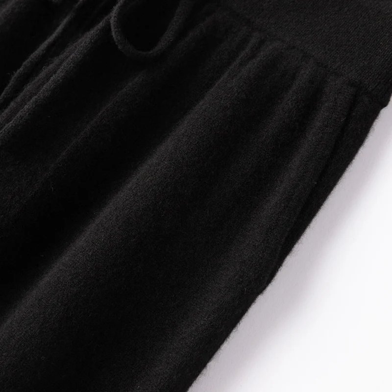 ANGEL Women Lantern Pants Autumn Winter Thick Pure Wool Pants 100% Merino Wool Knitwear Simple Style Soft Warm Korean Trousers