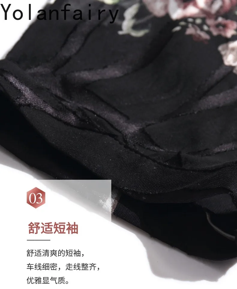YOLANFAIRY 65% Mulberry Silk Dresses Woman Summer Loose Vintage Jacquard Dress Elegant Women's Dresses Korean Fashion Vestidos