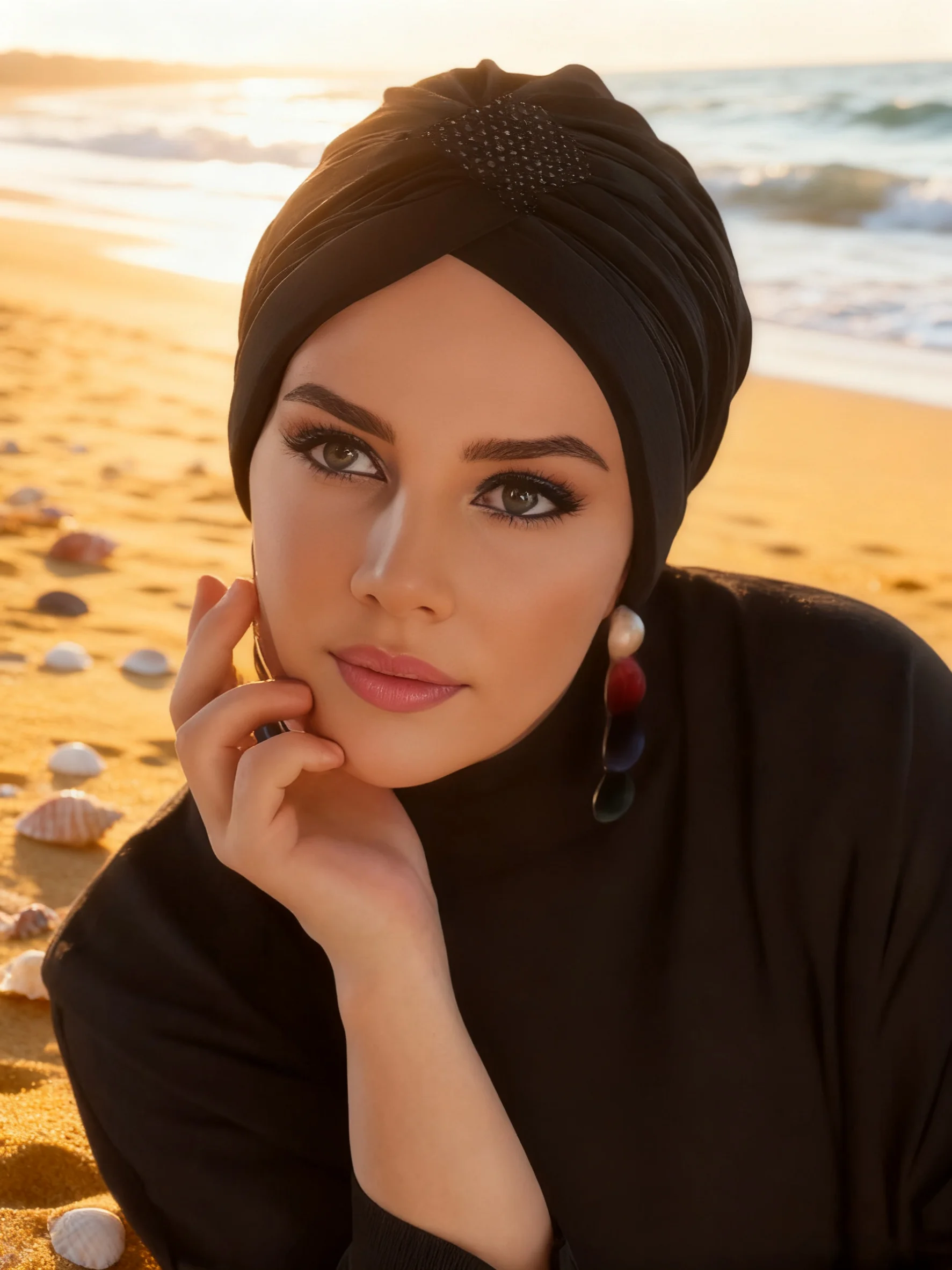 1PCS Thin Inner Hijab Women Rhinestone Instant Turban Threaded Texture Fabric Lightweight Breathable Comfortable Women Headscarf