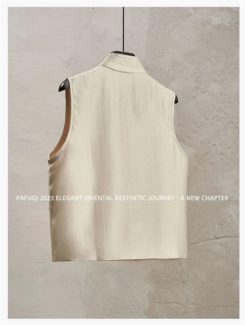 New Fashion Loose Cardigan Embroidery Inclined Placket Stand Collar Vest top Light National Style Women's Spring and Summer