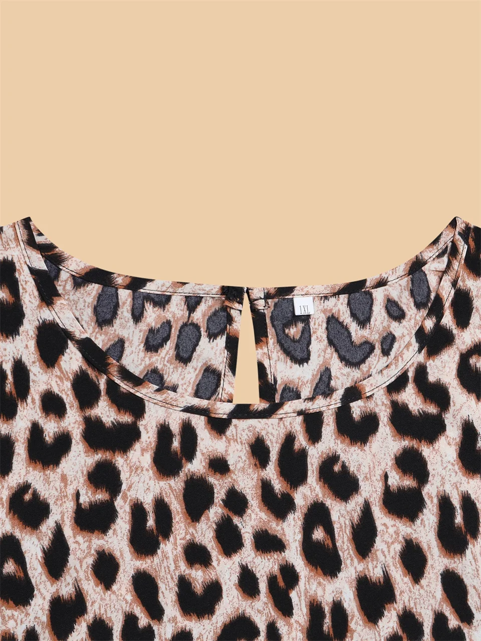 GIBSIE Plus Size Leopard Print O-Neck Ruffle Sleeve Top Women 2026 Summer New Casual Holiday Style Fashion Loose Shirt Blouses