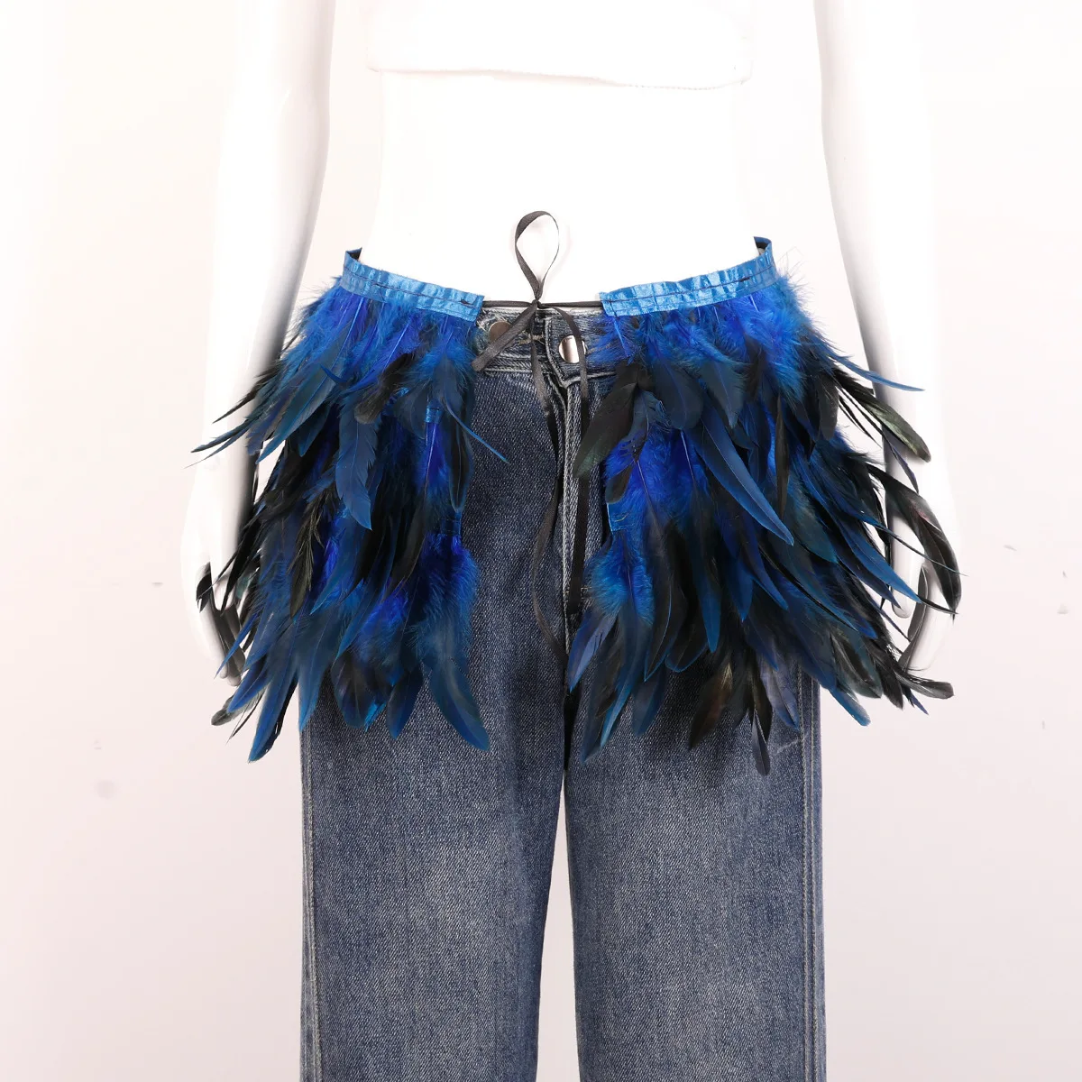 Mardi Gras Feather skirt Halloween costume party mini skirt stage performance props accessories in various colors