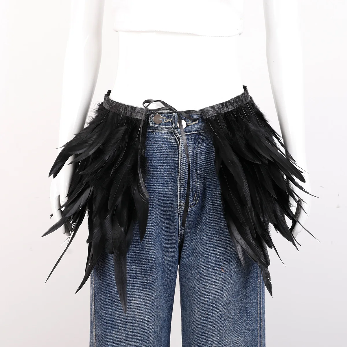 Mardi Gras Feather skirt Halloween costume party mini skirt stage performance props accessories in various colors