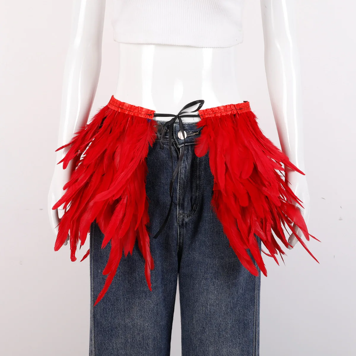 Mardi Gras Feather skirt Halloween costume party mini skirt stage performance props accessories in various colors