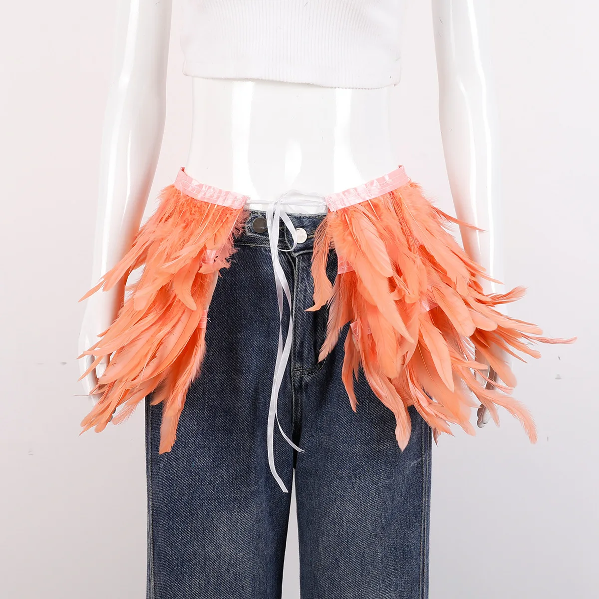 Mardi Gras Feather skirt Halloween costume party mini skirt stage performance props accessories in various colors