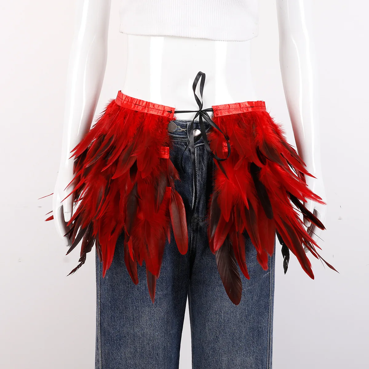 Mardi Gras Feather skirt Halloween costume party mini skirt stage performance props accessories in various colors