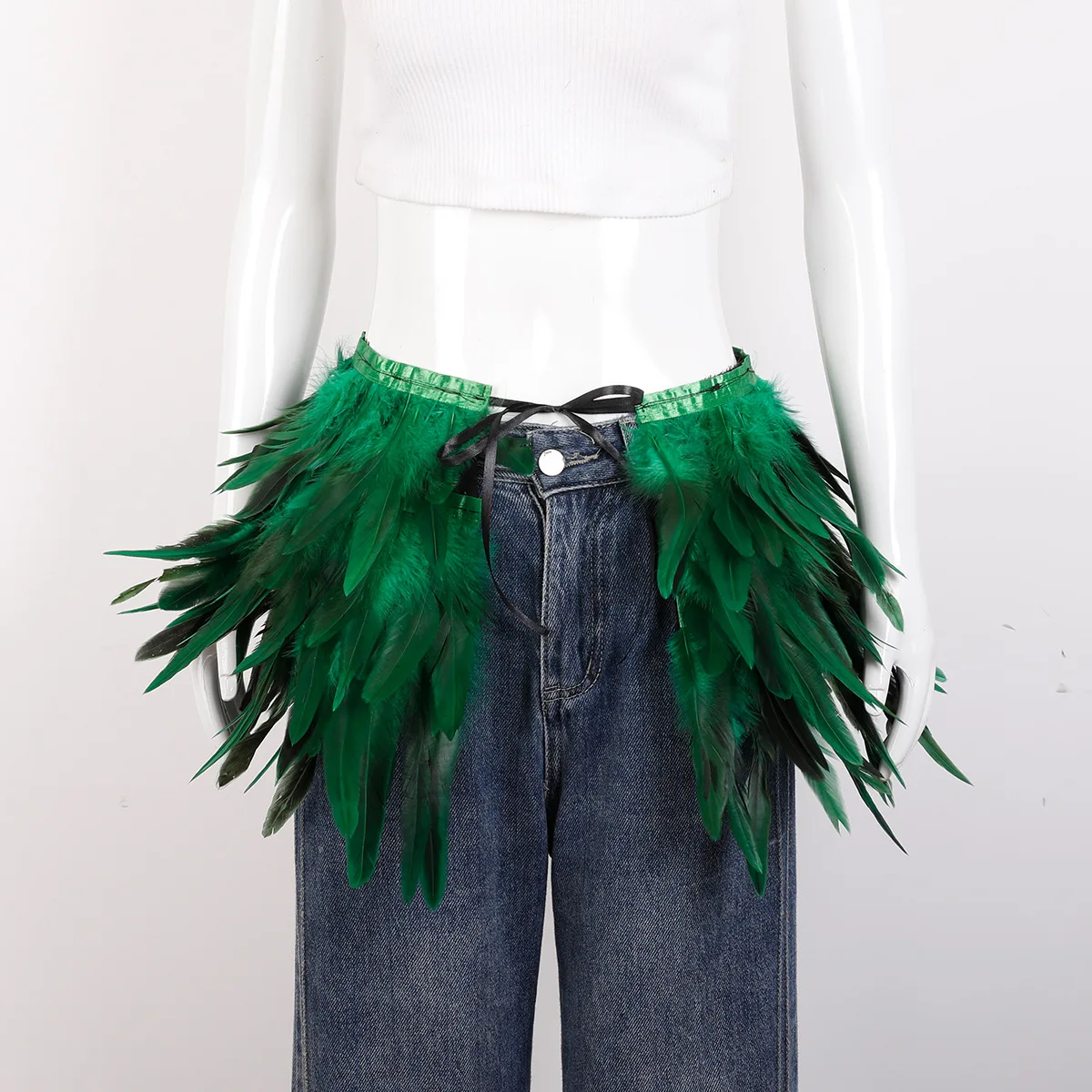 Mardi Gras Feather skirt Halloween costume party mini skirt stage performance props accessories in various colors