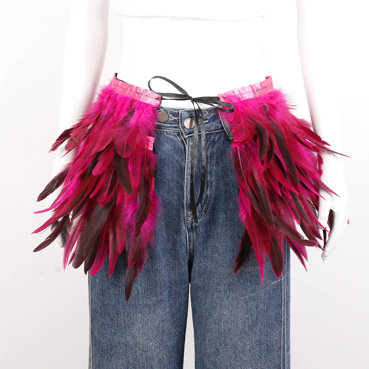 Mardi Gras Feather skirt Halloween costume party mini skirt stage performance props accessories in various colors