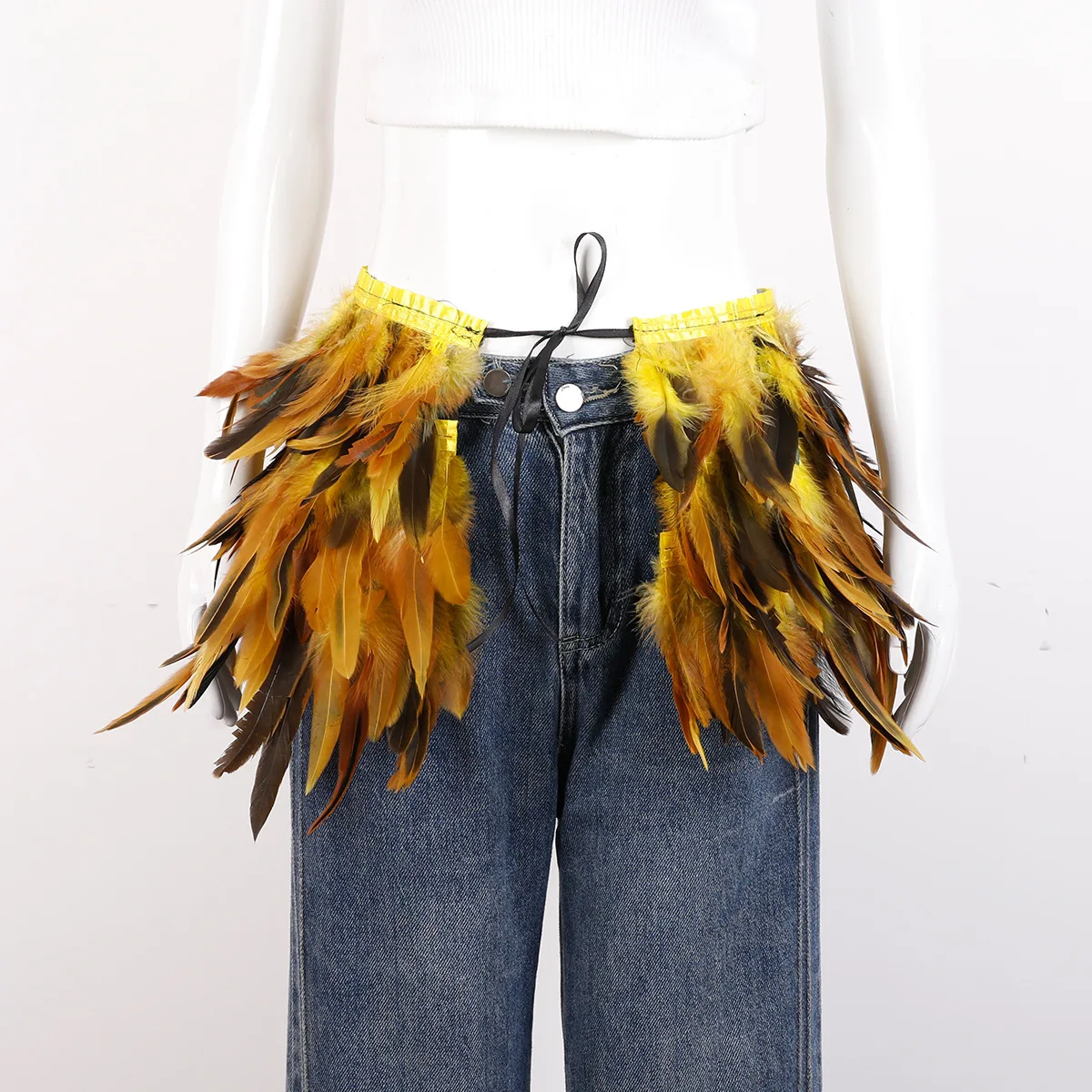 Mardi Gras Feather skirt Halloween costume party mini skirt stage performance props accessories in various colors