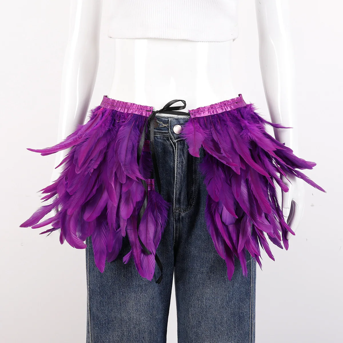 Mardi Gras Feather skirt Halloween costume party mini skirt stage performance props accessories in various colors