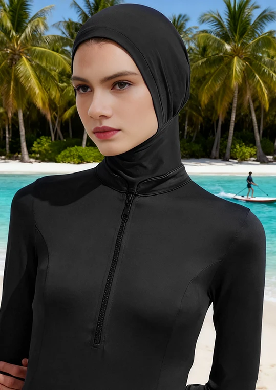 1PCS Fashion Headscarf for Modern Muslim Women Summer Bath Swim Hijab Swimming Instant Turban Women Extended Neck Design ﻿