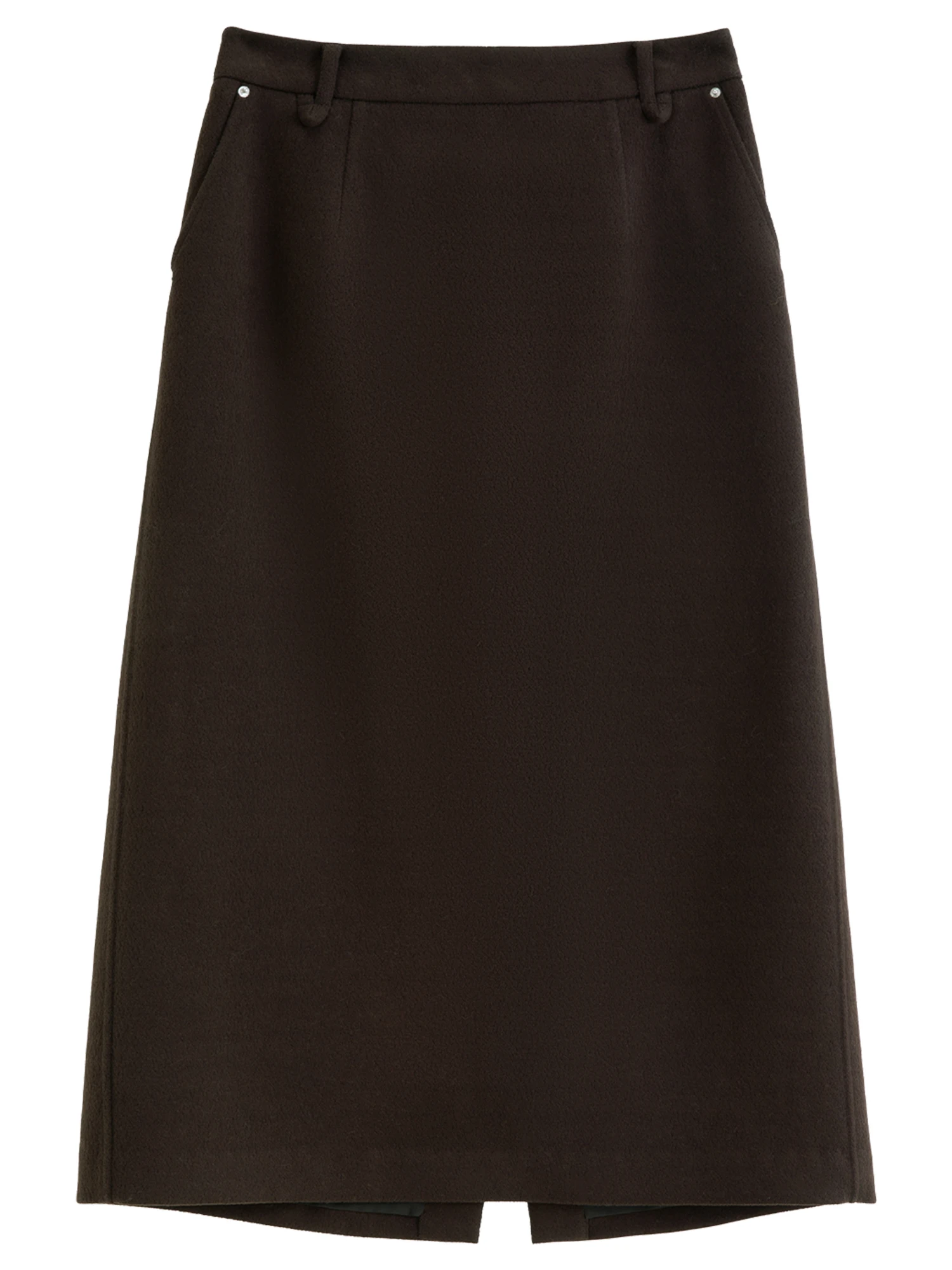 DUSHU Classic Long and Short Elastic Waist A-line Skirt 2025 Winter Skirt for Women Solid Simple Commuting Office Ladies College