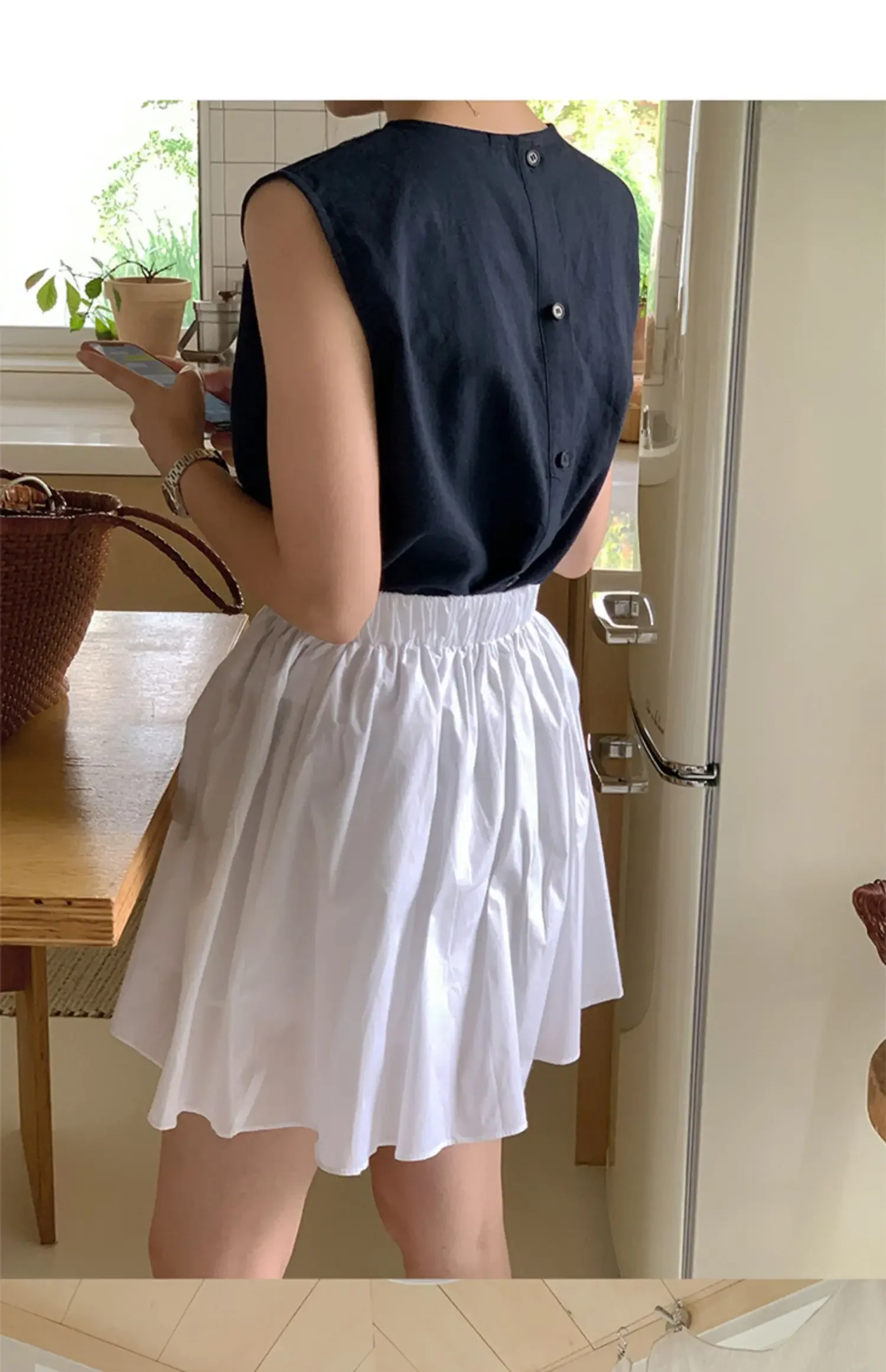 Cotton Linen Summer Hot Tops For Women Casual Sleeveless Back Button Up Korean Harajuku Tank Top Women Vintage Clothes