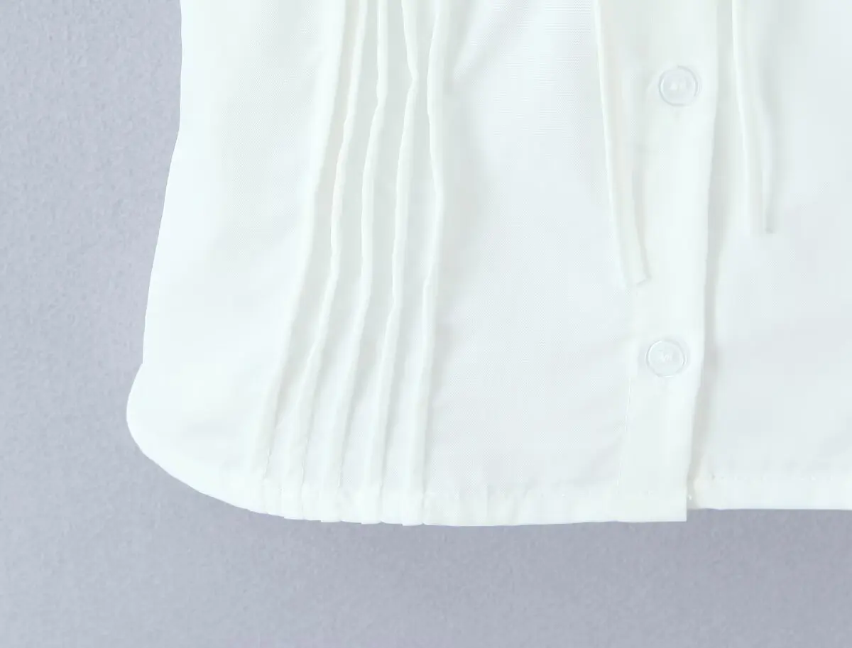 YENKYE French Style Sweet White Shirts For Beautiful Girls Front Button Vintage Puff Sleeve Slim Holiday Summer Tops 2026