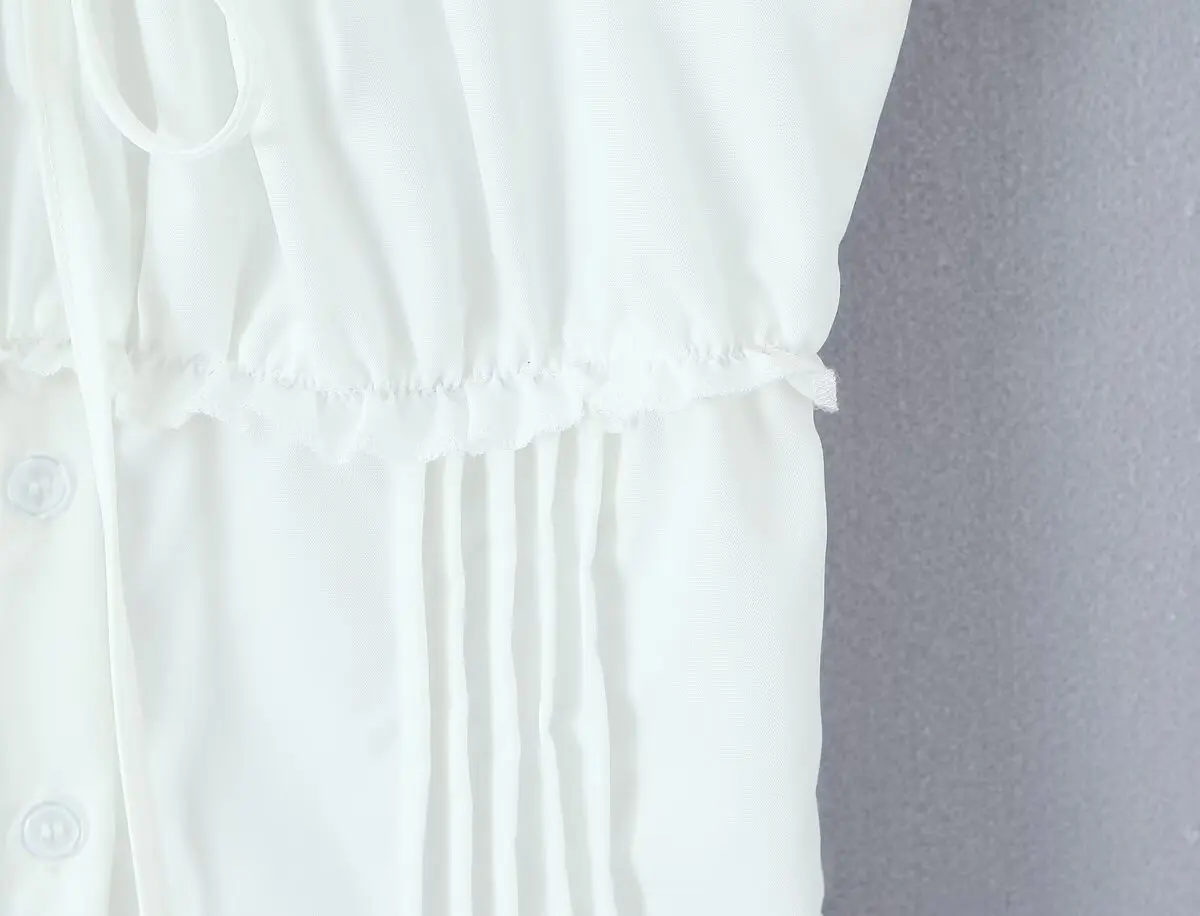 YENKYE French Style Sweet White Shirts For Beautiful Girls Front Button Vintage Puff Sleeve Slim Holiday Summer Tops 2026
