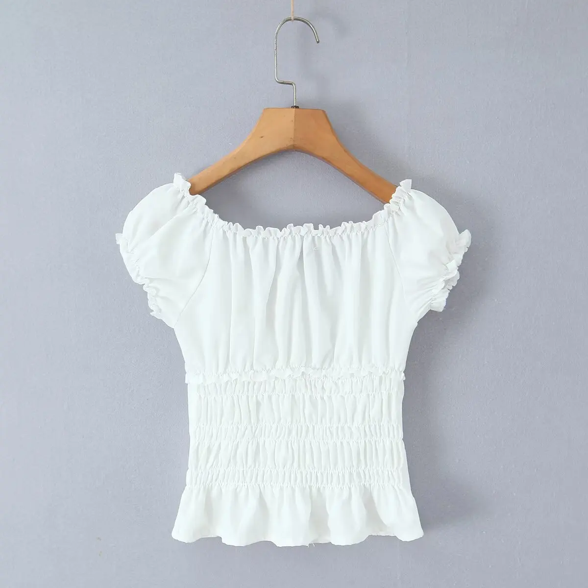 YENKYE French Style Sweet White Shirts For Beautiful Girls Front Button Vintage Puff Sleeve Slim Holiday Summer Tops 2026