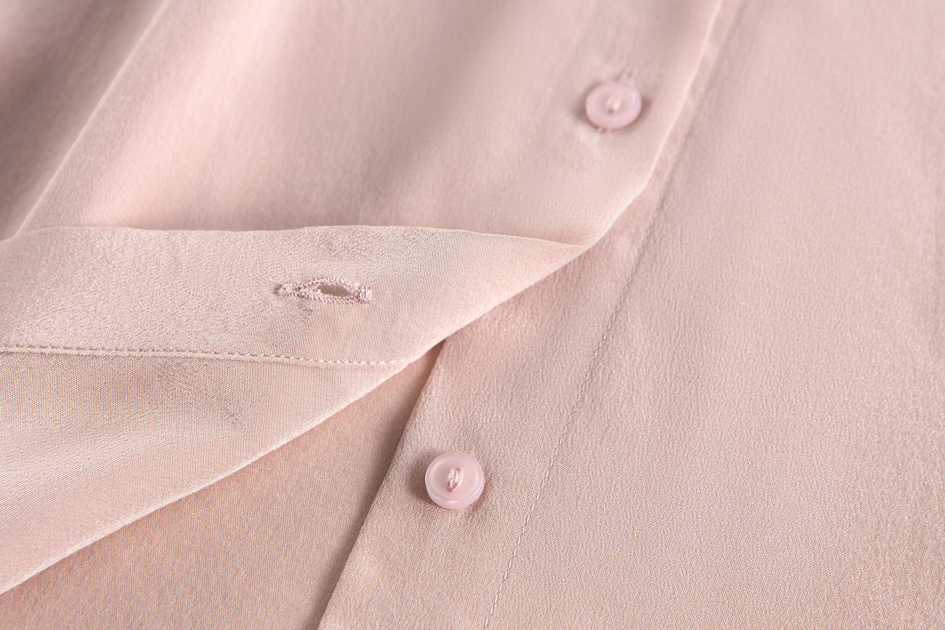 Women's Spring/Autumn New Palace Style 100% Natural Mulberry Silk 03 Crepe De Chine French Solid Long Sleeve Petal Collar Shirt