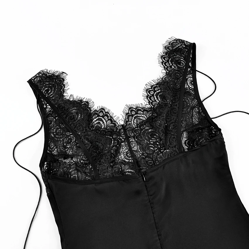 Linad Elegant Black Lace High Waist Long Dress Sexy Backless Ankle Length Dresses Female Summer Fashion Slim Party Dress 2026