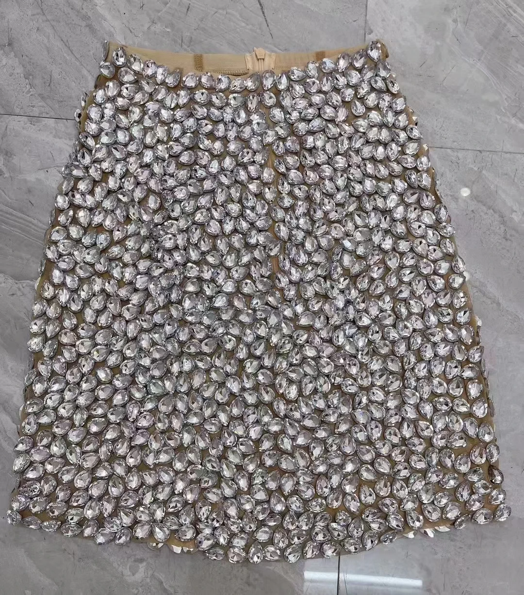 Full Sparkly Rhinestone Mesh Tight Fitting Skirt Sexy Women Mini Skirt Nightclub Party Outfit High-end Crystals Skirt shuidiqun
