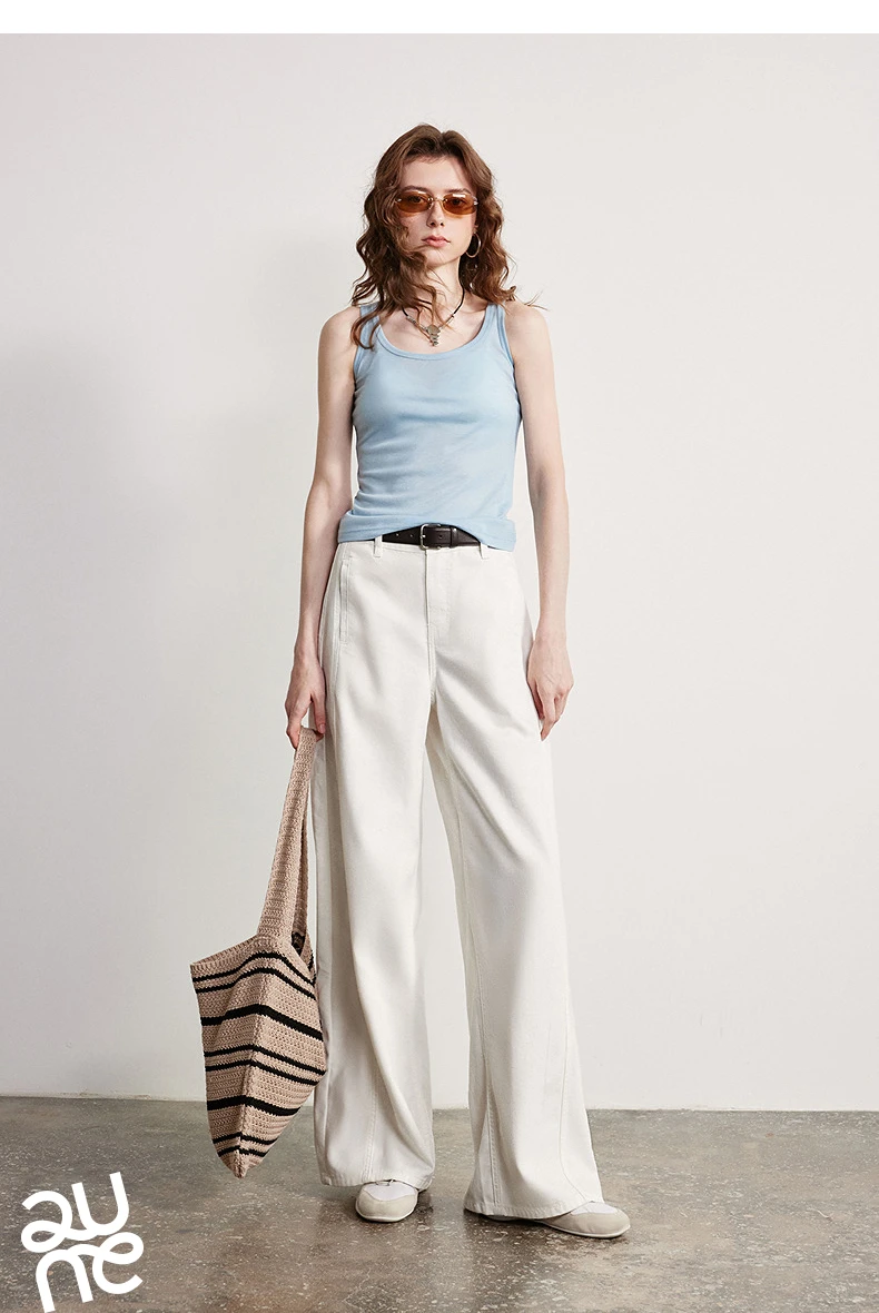 TOYOUTH Women Wool Tank Top 2026 Spring New Nude-Feel Mask-Inspired Fitted Crop Base Layer
