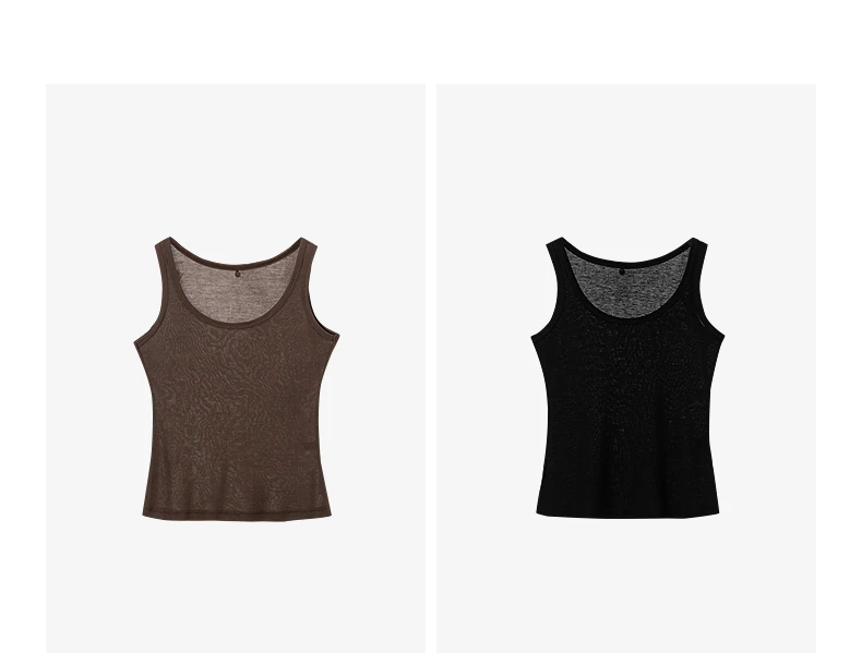 TOYOUTH Women Wool Tank Top 2026 Spring New Nude-Feel Mask-Inspired Fitted Crop Base Layer