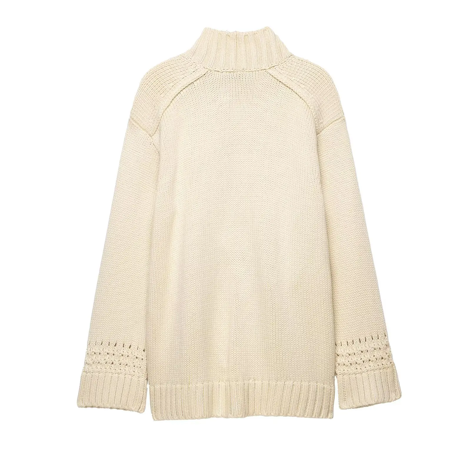 Fashion Casual Knitted Double-Breasted Jacket Women's Wrap Knit Cardigan Belt Shawl Collar Openwork Cuffs Oversized Sweater LS3K