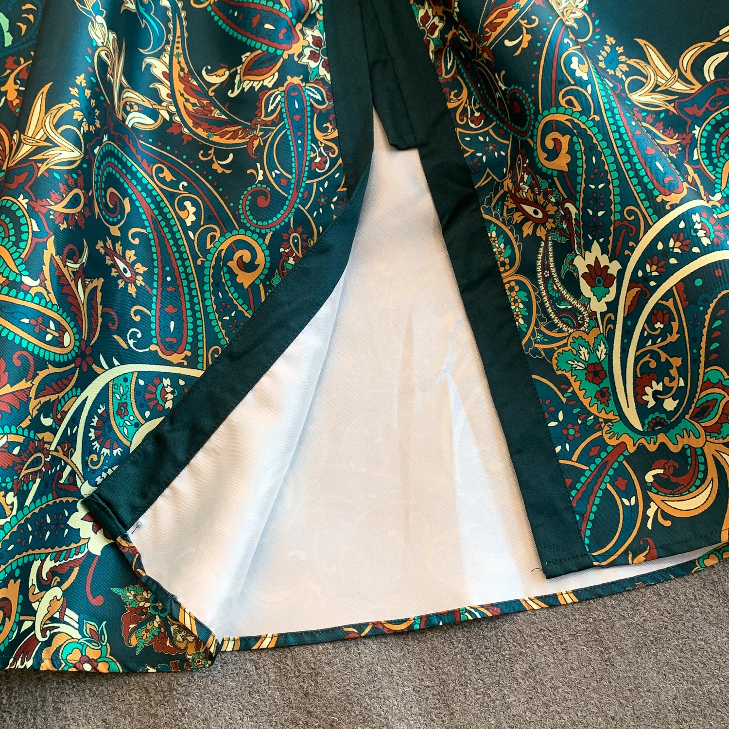 Vintage Dr Women Palace Retro Printing Long Maxi Dress Floral Chiffon Sleeve Elegant Spring Vestidos Wholesale Clothing