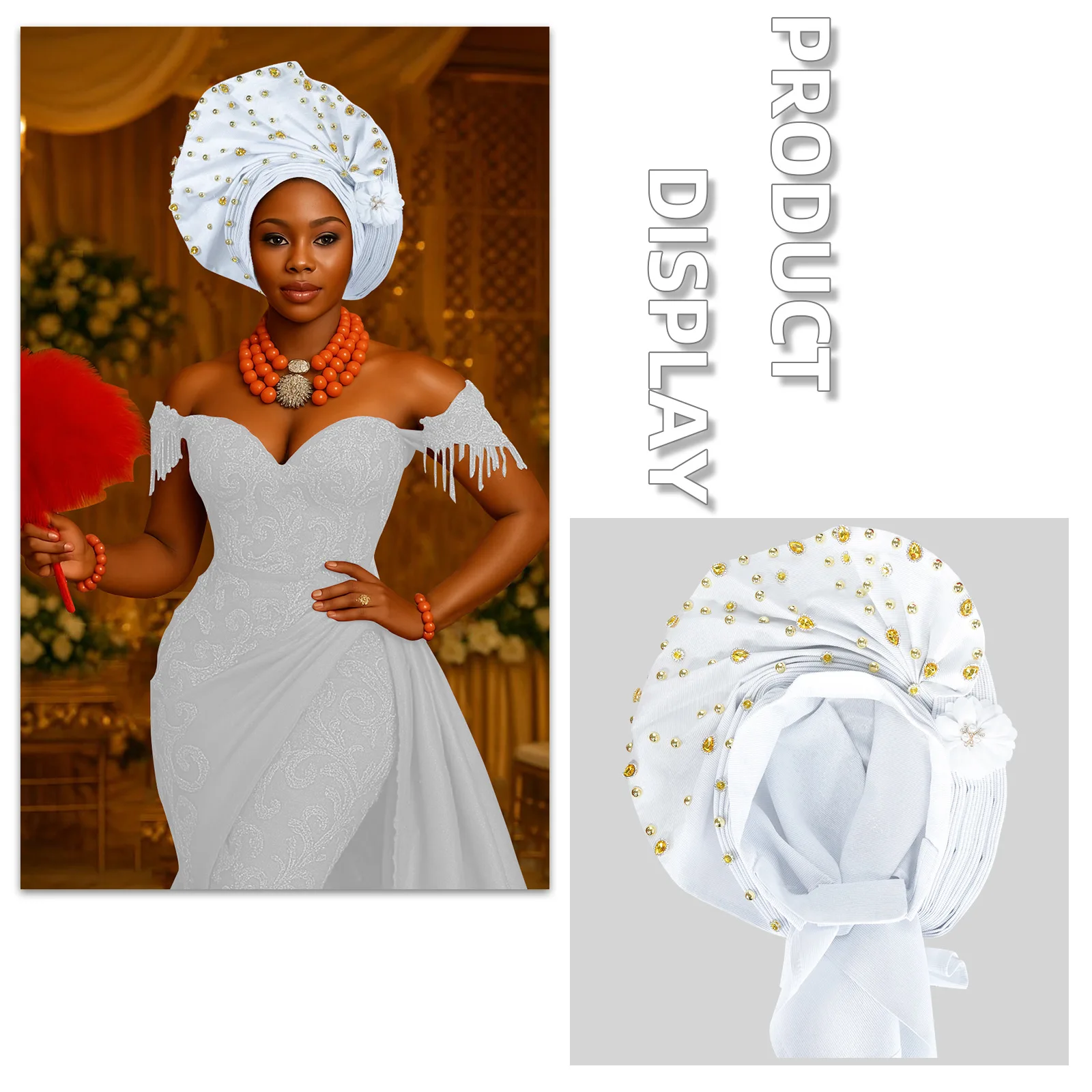 Glitter Full Body Pleated Turban Cap for Women 2025 Lady Head Wraps Muslim Headscarf Hat Turbante Mujer African Headpiece