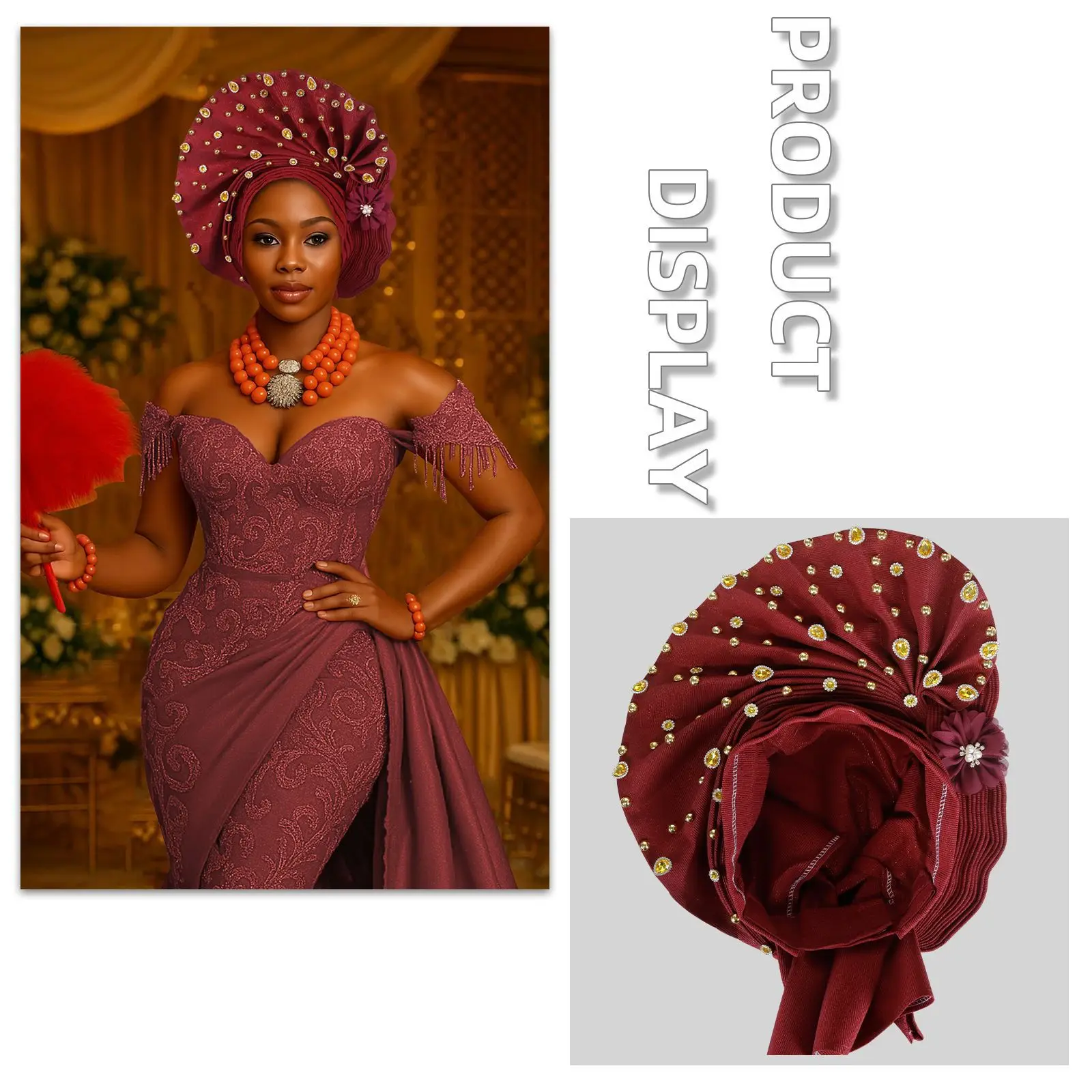 Glitter Full Body Pleated Turban Cap for Women 2025 Lady Head Wraps Muslim Headscarf Hat Turbante Mujer African Headpiece