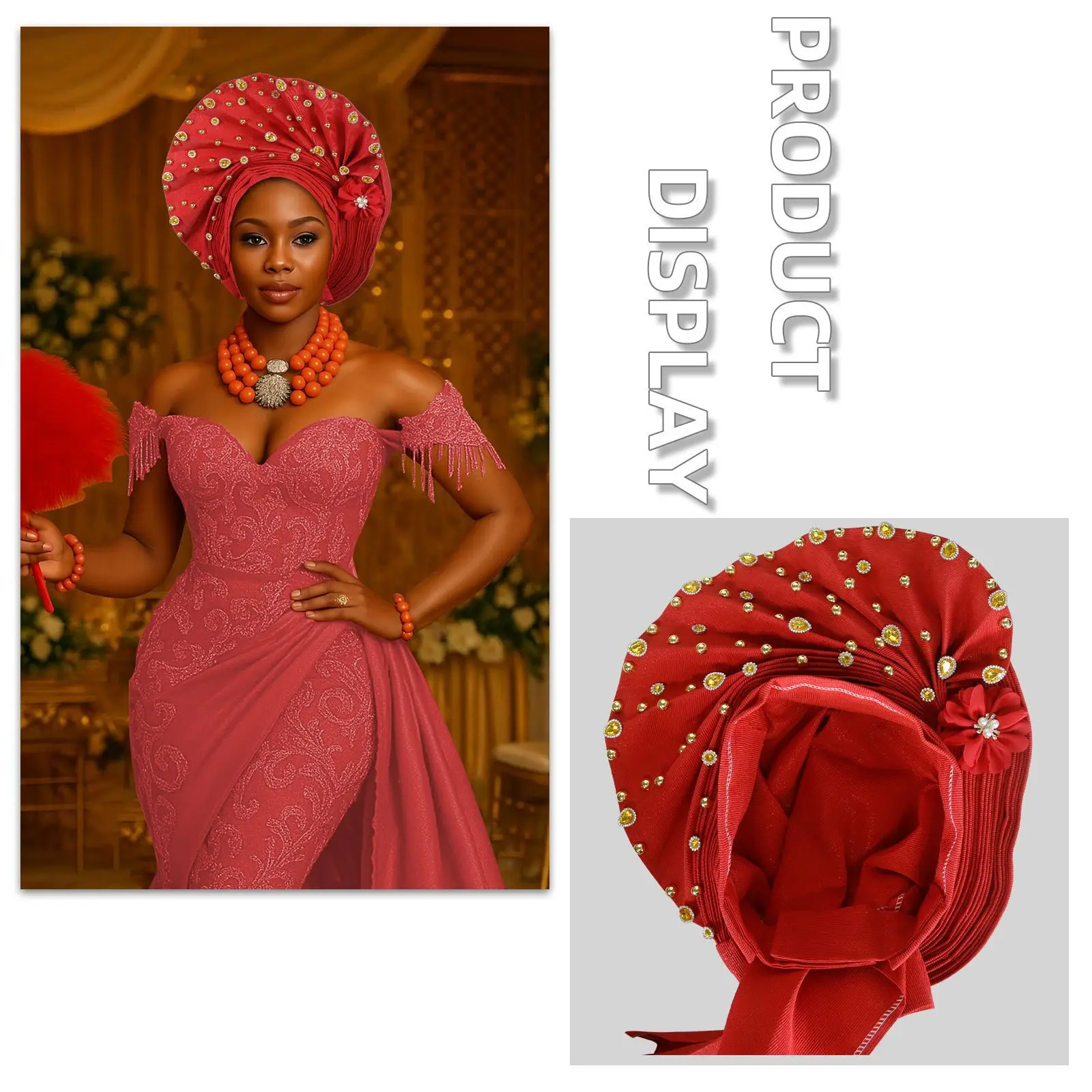 Glitter Full Body Pleated Turban Cap for Women 2025 Lady Head Wraps Muslim Headscarf Hat Turbante Mujer African Headpiece