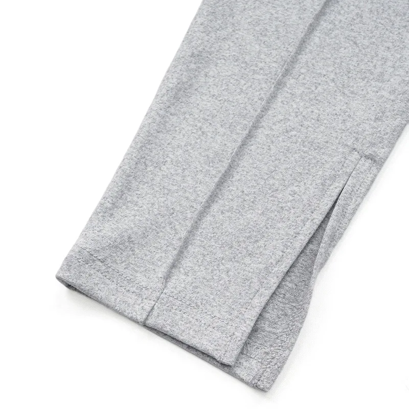 2025 Autumn Women Solid Gray 2 Piece Set Tracksuits Stand Collar Long Sleeve Zipper Crop Top + High Waist Slit Pencil Pants Suit