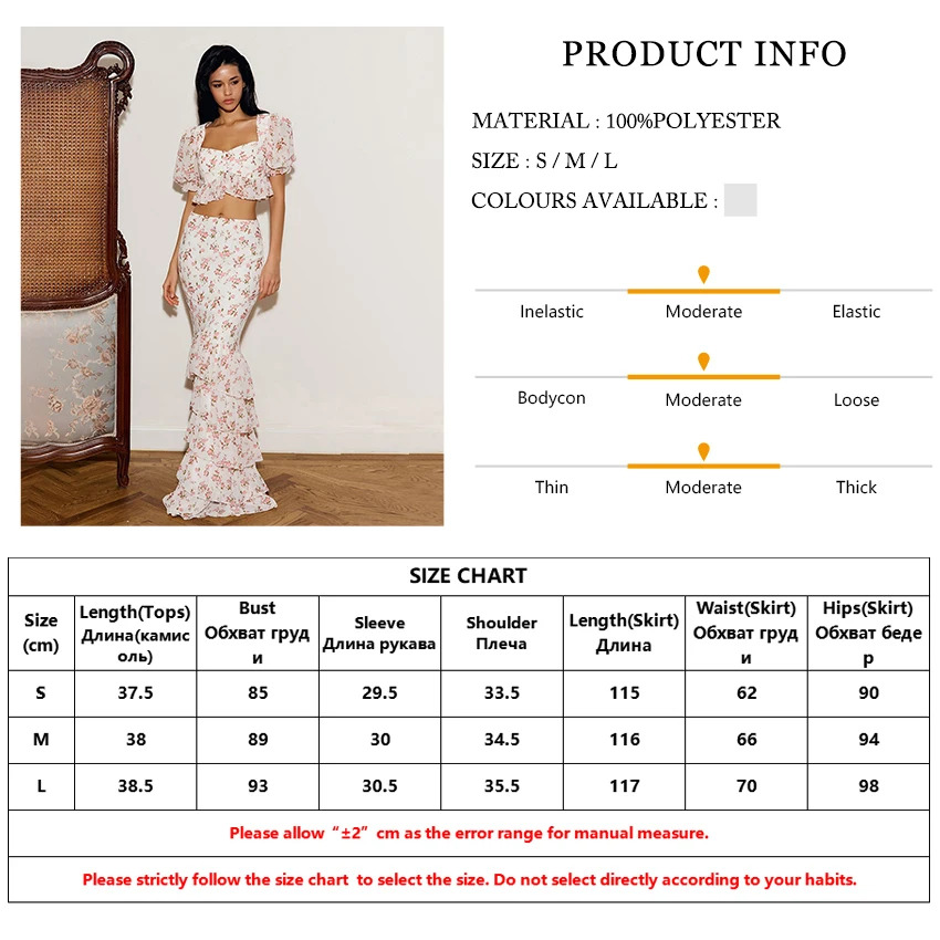 Clacive Fashion Loose Print Two Piece Outfits Woman Sexy Short Sleeve Crop Shirt With High Waist Maxi Skirt Set Female Clothes