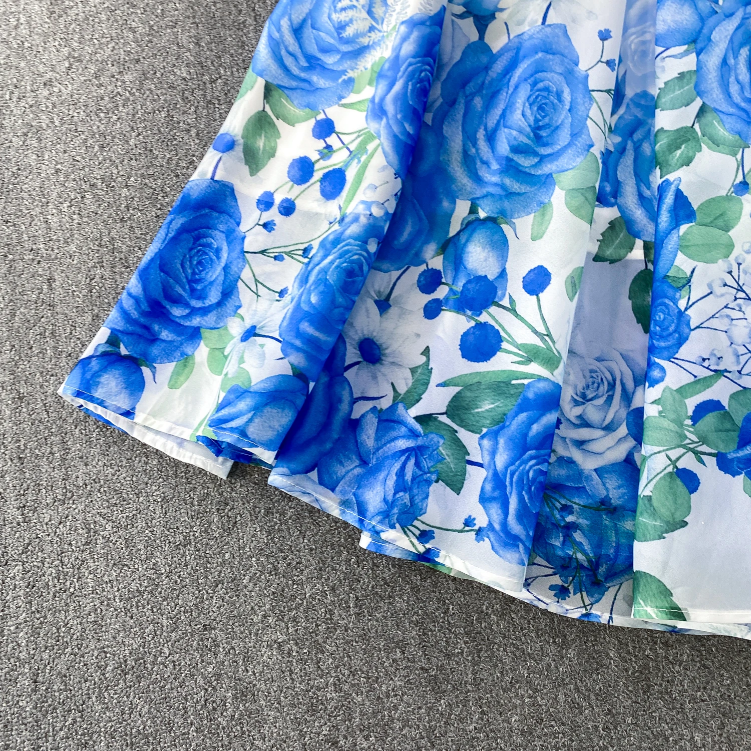 Fashion Elegant Stand Collar Long Lantern Sleeve Big Swing Robe Single Breasted Belt Slim Waist Print Dress Chic Summer Vestido