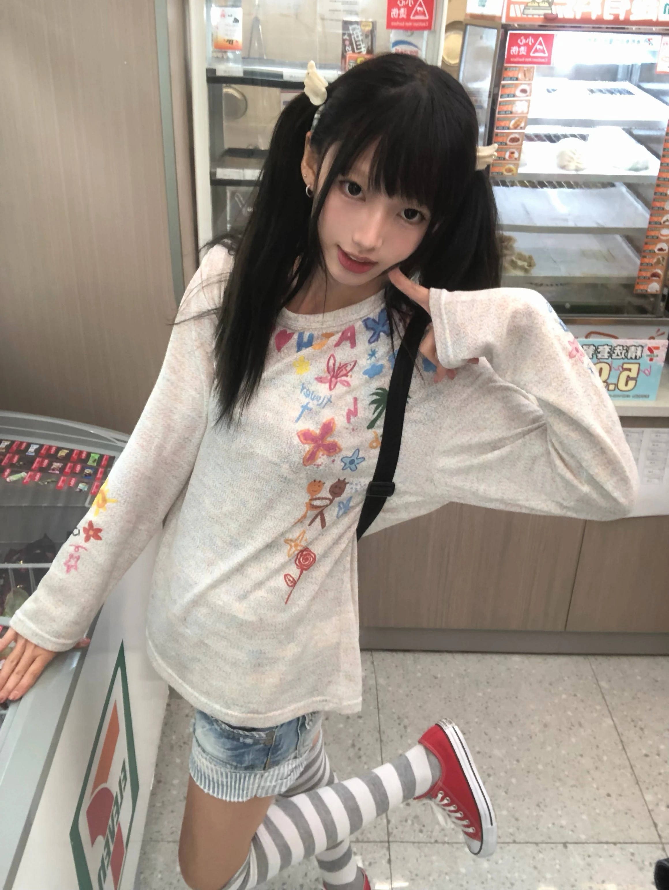 Karrram Japanese Y2k Letter Print T-shirt Vintage Harajuku Thin Knitted Tops 2000s Style Colorful Graffiti Knit T Shirt American