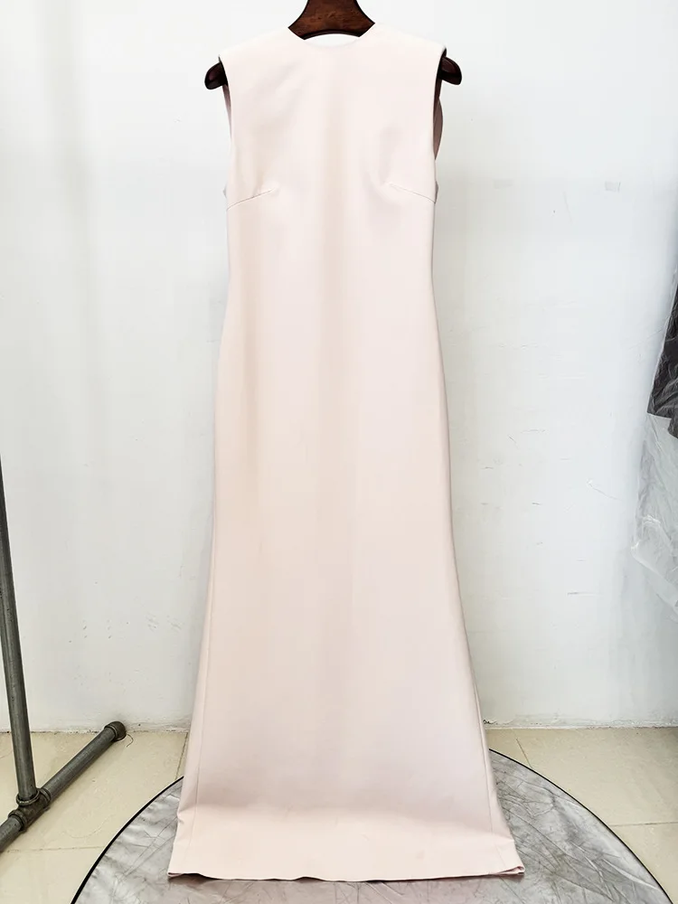 HIGH STREET Newest Fashion 2026 Party Vestido Teal Green Women's Sleeveless Backless Lotus Leaf Long Dress