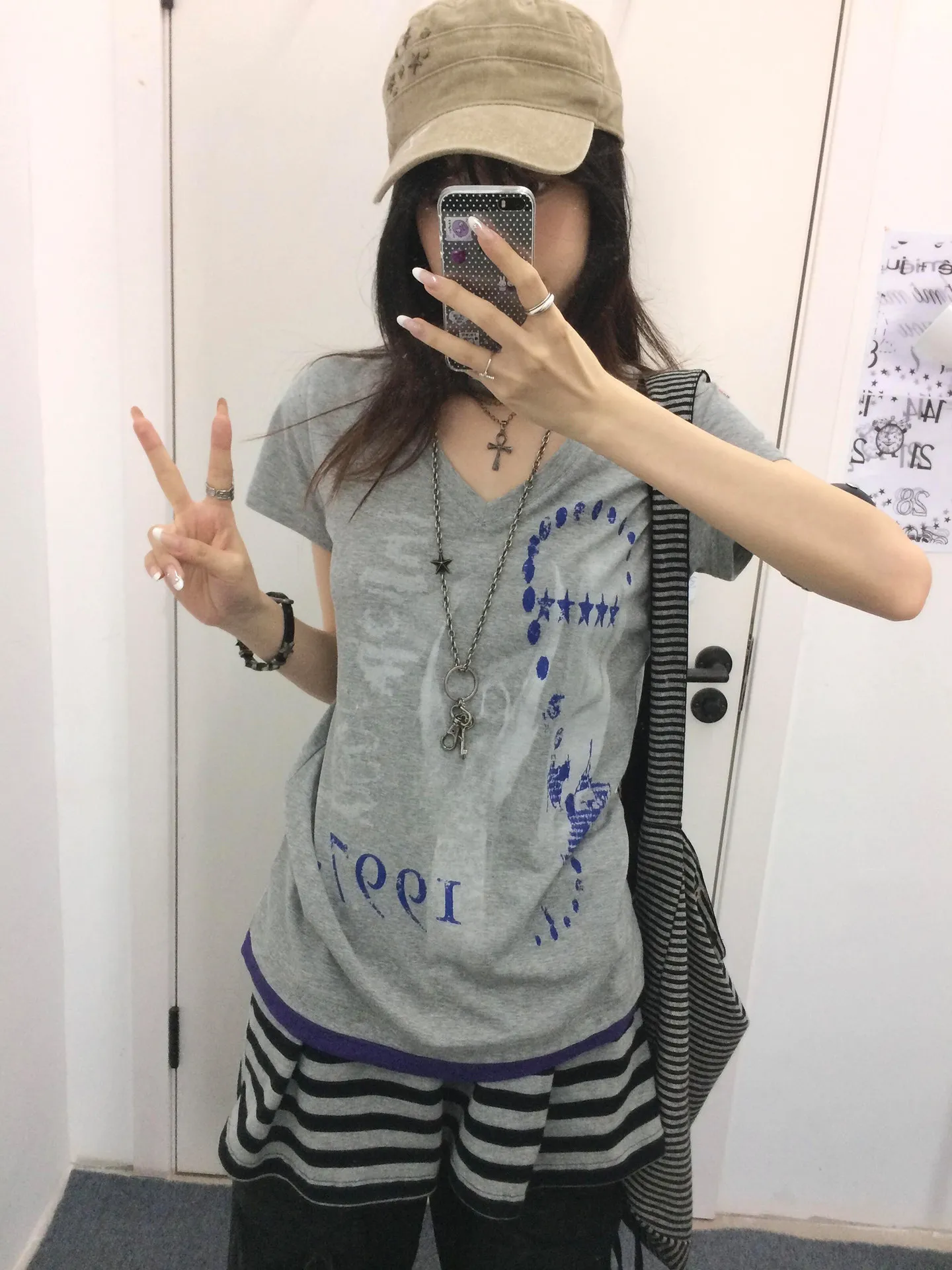 Tonngirls Harajuku Print T Shirt Women Short Sleeve Y2k Vintage Tops Patchwork Graphic Tops American Retro 90s Streetwear Tshirt