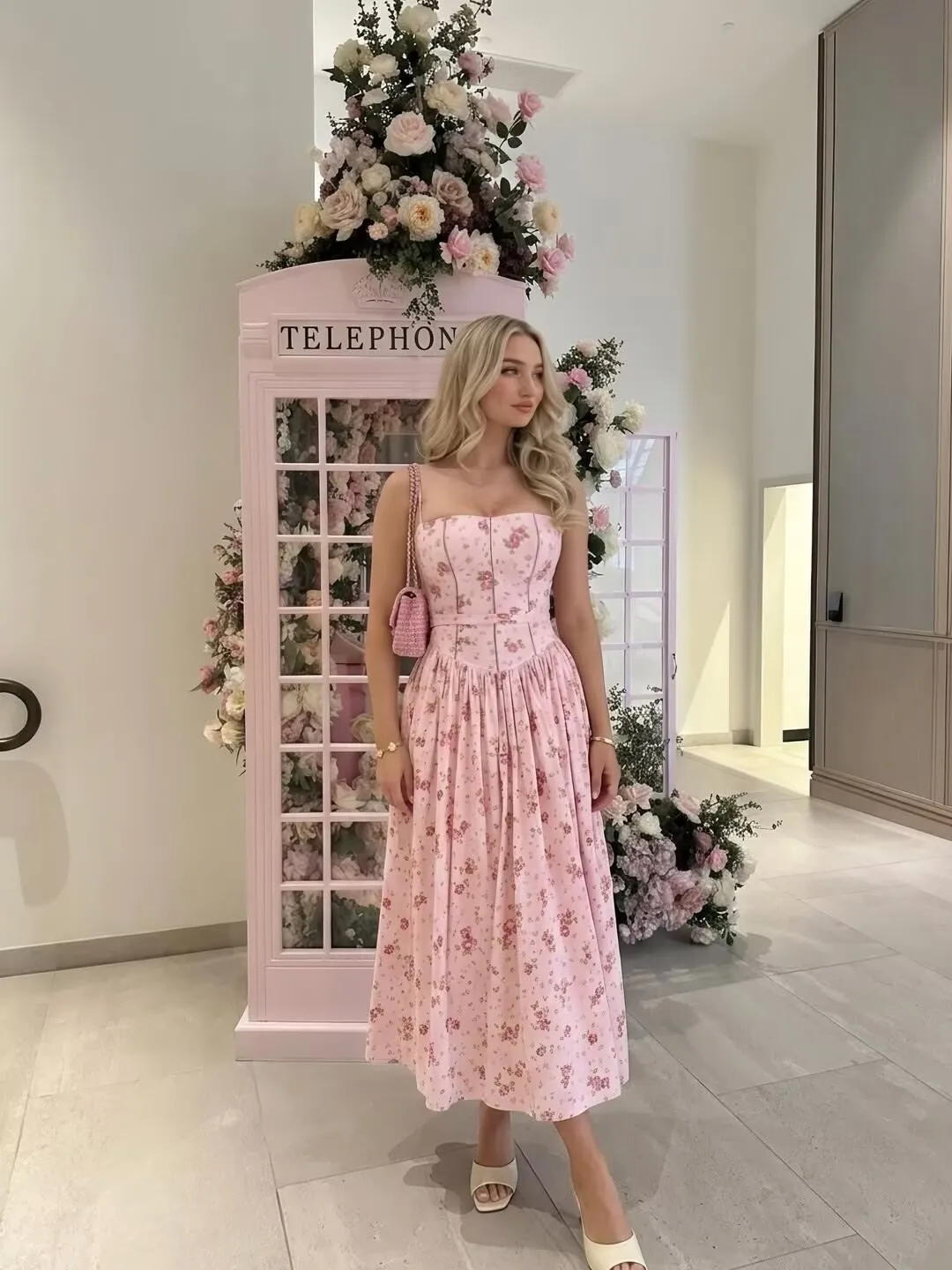 YENKYE Summer 2026 Women's Floral Print Corset Spaghetti Strap A-Line Maxi Dress Casual Beach Boho Vacation Dresses