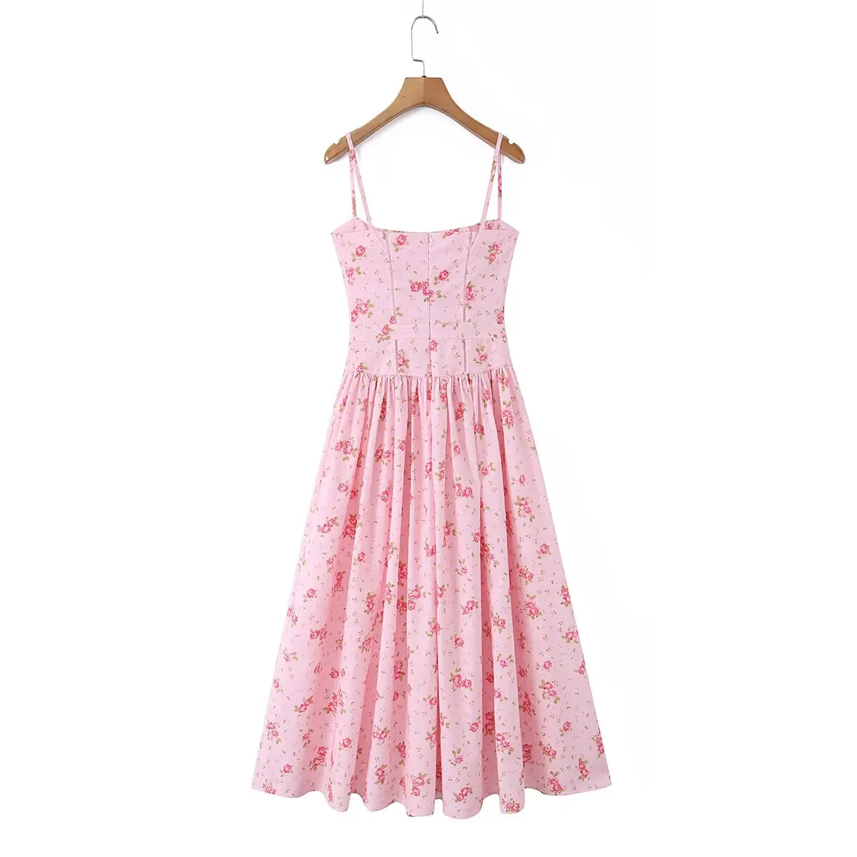 YENKYE Summer 2026 Women's Floral Print Corset Spaghetti Strap A-Line Maxi Dress Casual Beach Boho Vacation Dresses