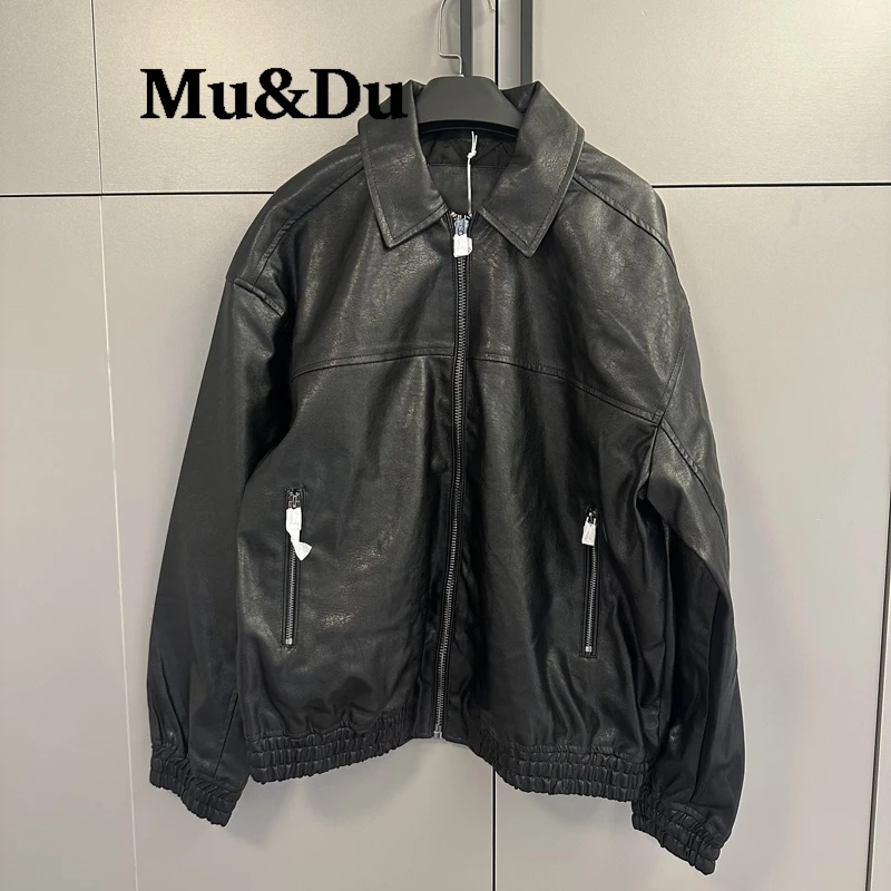 Chic Black Faux Leather Jackets Women Long Sleeve Oversize Coats Fashion 2026 Autumn Winter Bomber Outerwear Streetwear