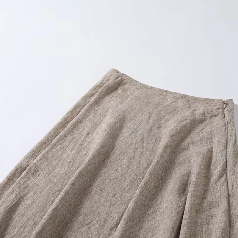 YENKYE Minimalist Commuting Style A-line Midi Skirt Women High Waist Casual Summer Skirts