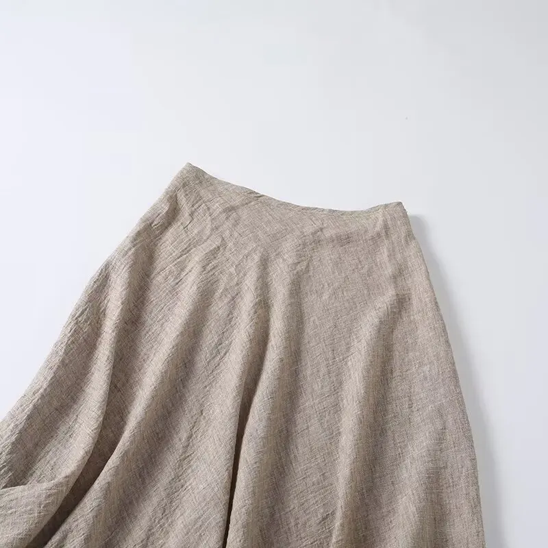 YENKYE Minimalist Commuting Style A-line Midi Skirt Women High Waist Casual Summer Skirts