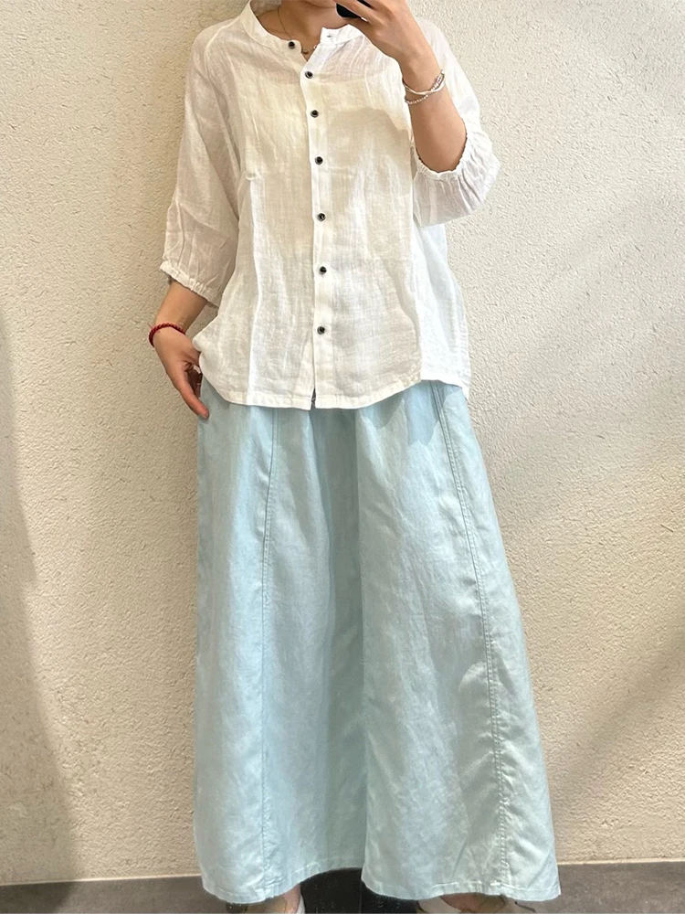 Amax LuluE Japanese Design Fashion Soild Skirts Females Vintage Leisure Elegant Streetwear Womens Summer Loose Classic Clothes