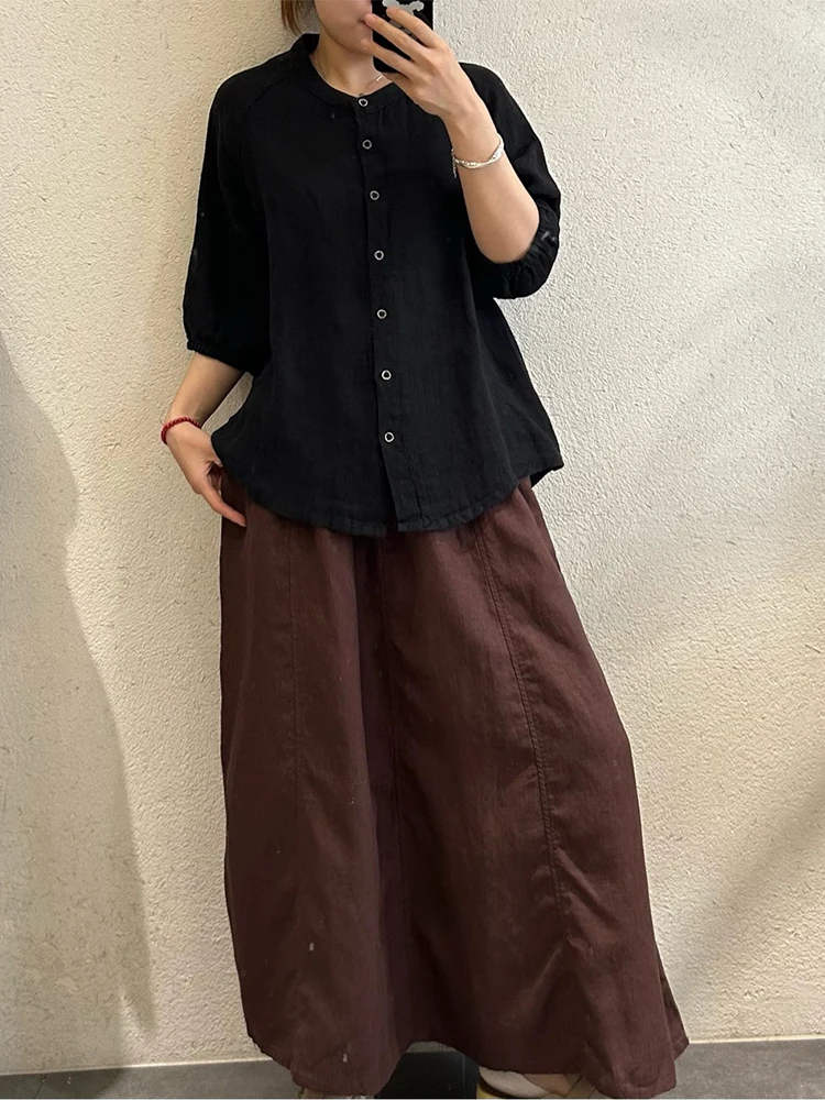 Amax LuluE Japanese Design Fashion Soild Skirts Females Vintage Leisure Elegant Streetwear Womens Summer Loose Classic Clothes