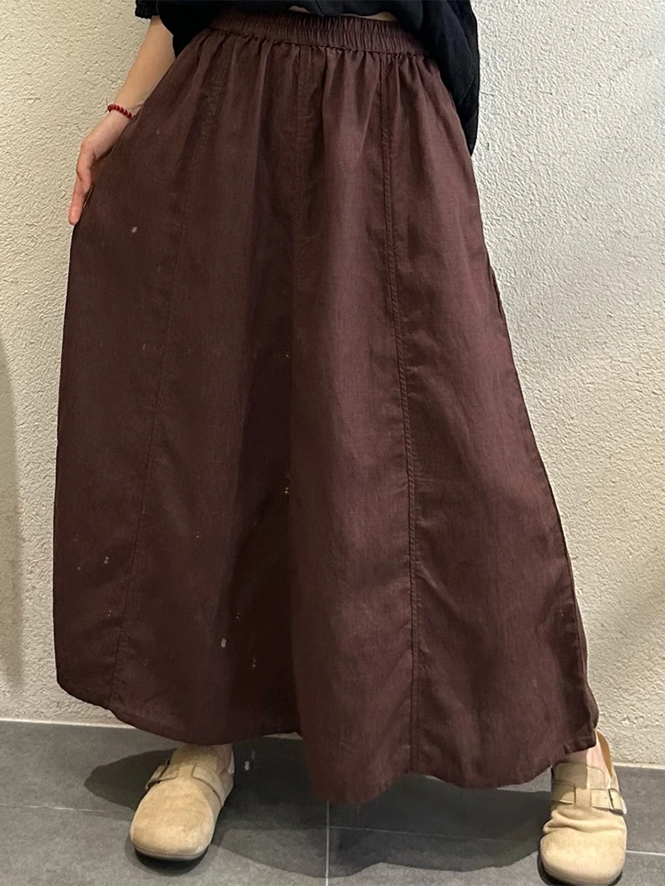 Amax LuluE Japanese Design Fashion Soild Skirts Females Vintage Leisure Elegant Streetwear Womens Summer Loose Classic Clothes